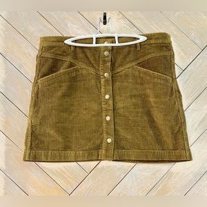 Madewell | Women’s Brown Corduroy Button Mini Skirt | Size 14